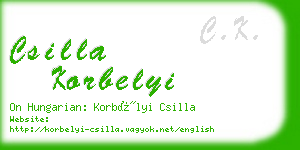 csilla korbelyi business card